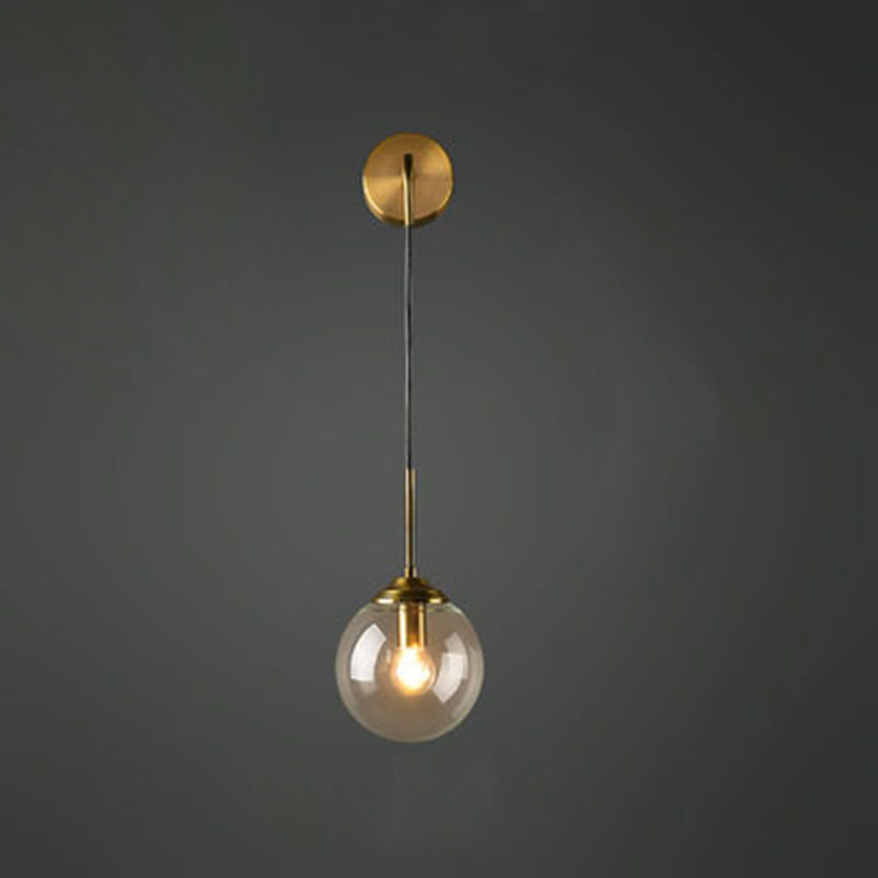 Round Iron Glass Living Wall Lamp