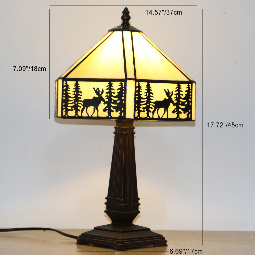 Conic Diamond Deer Alloy Table Lamp