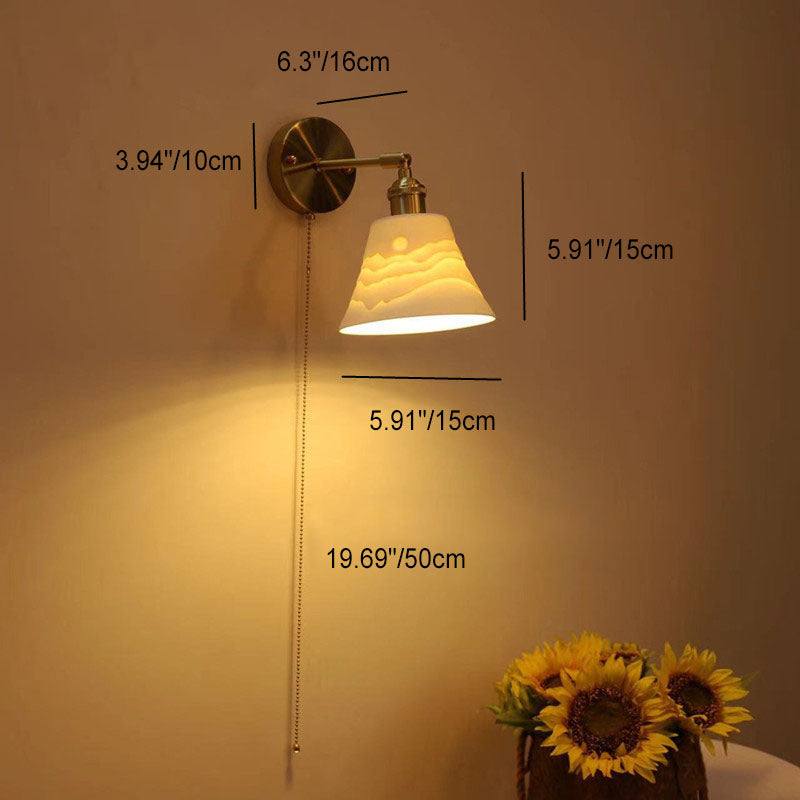 Brass Round Vanity Bedroom Wall Lamp