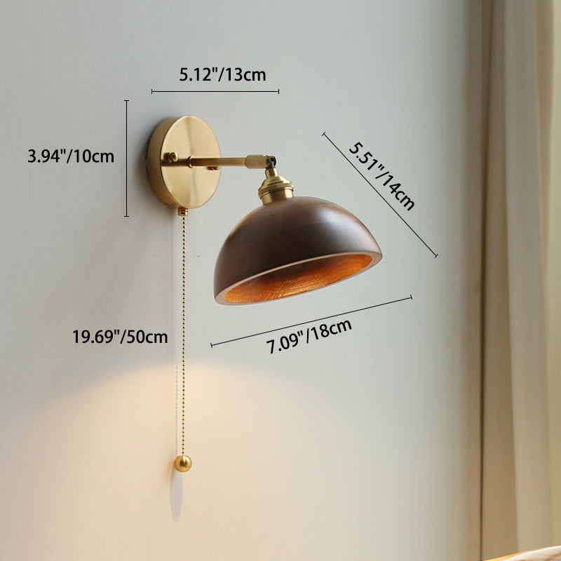 Round Cone Dome Copper Wall Lamp