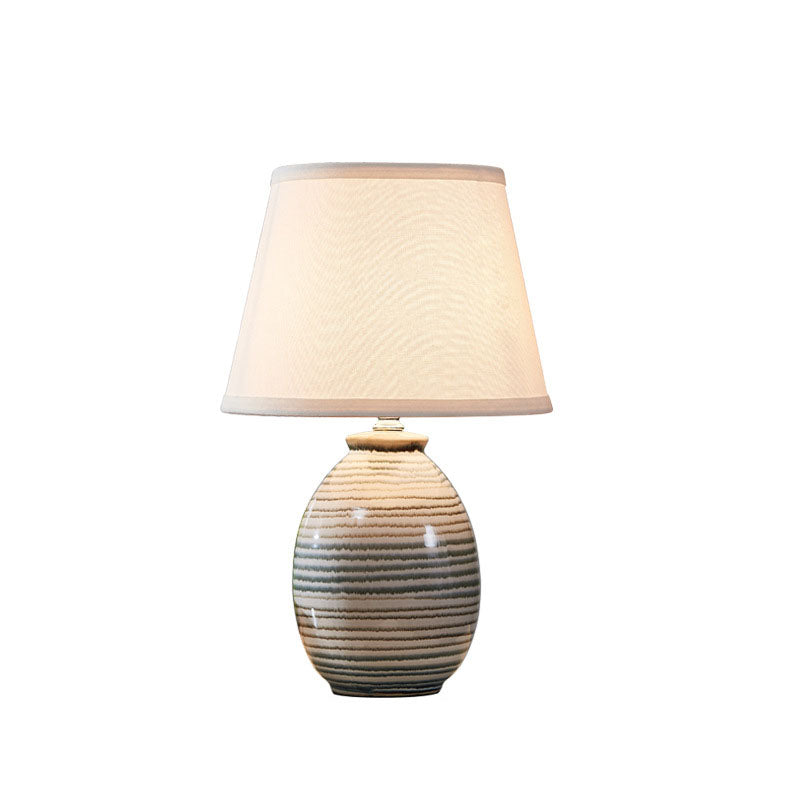 Oval Pot Ceramic Fabric Table Lamp