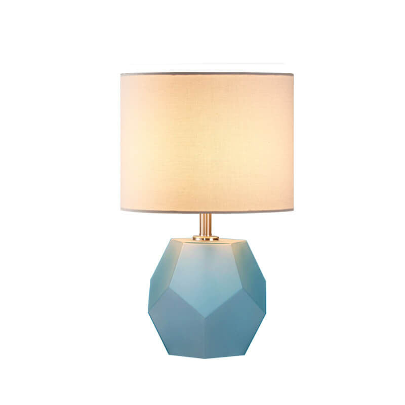 Drum Fabric Rhombus Ball Table Lamp