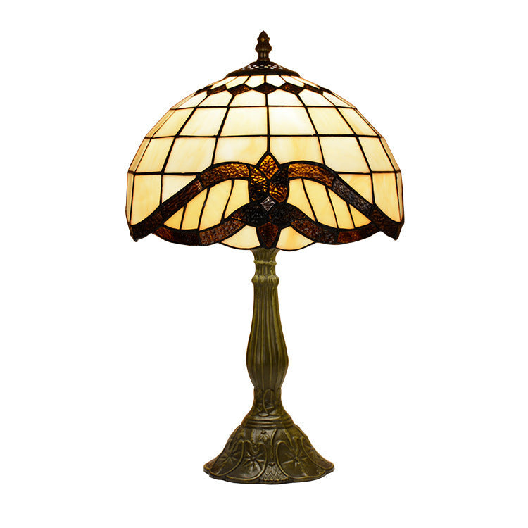 Umbrella Alloy Stained Glass Table Lamp
