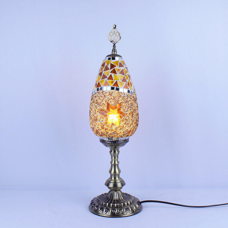 Bohemian Stained Glass Oval Table Lamp