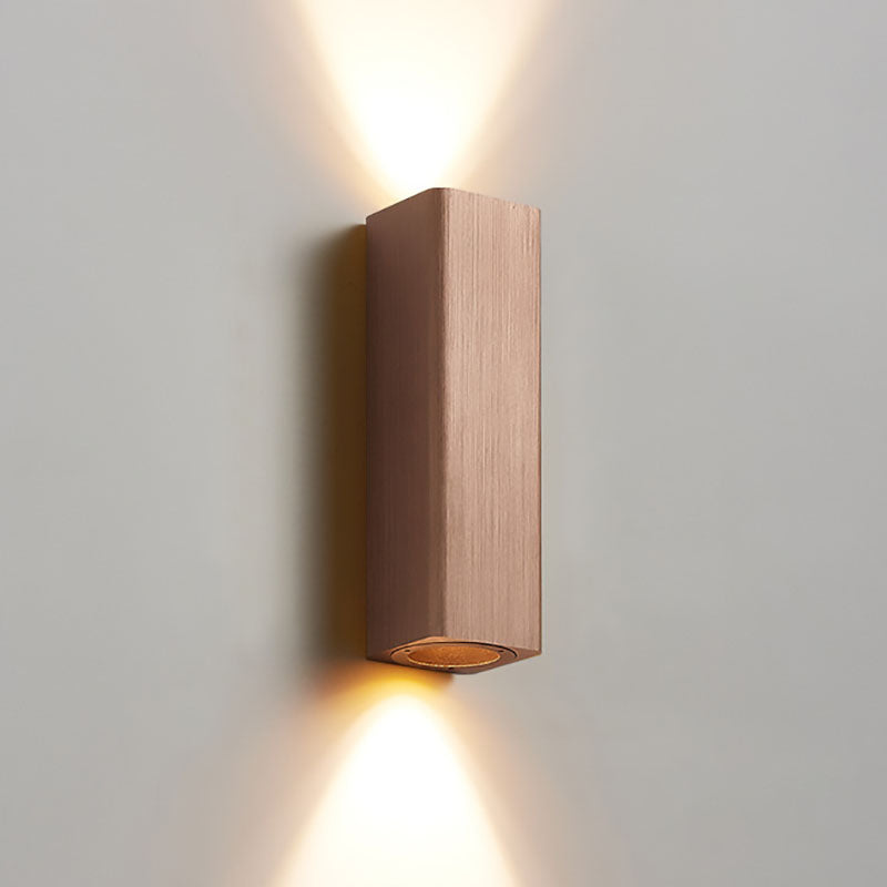 Brushed Aluminum Rectangular Column Wall Lamp