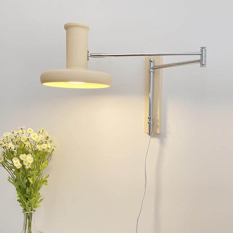 Beige Swing Arm Wall Lamp