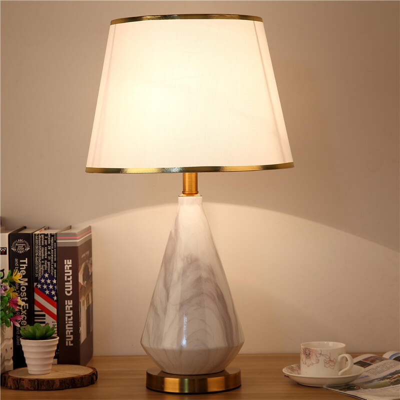 Fabric Lampshade Stone Pattern Table Lamp