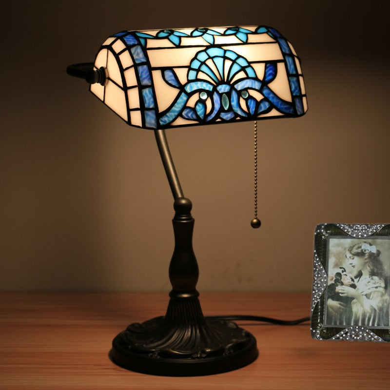 Baroque Stained Glass Bank Table Lamp