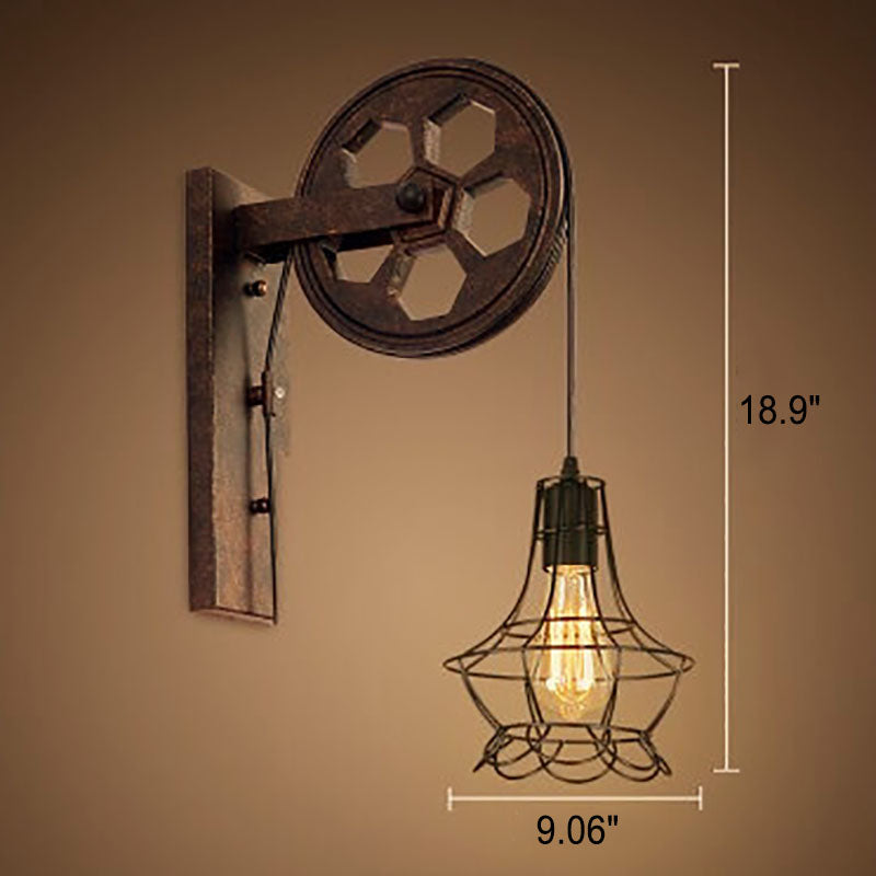 Pulley Iron Wall Lamp