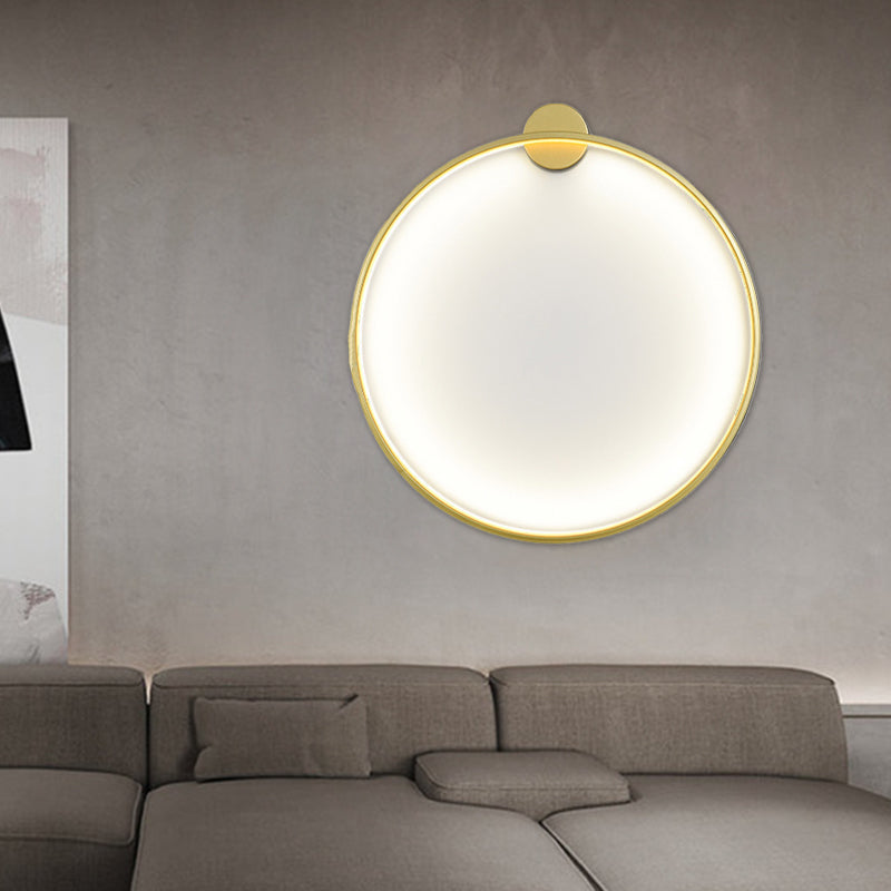 Aluminum Acrylic Round Bedroom Wall Lamp