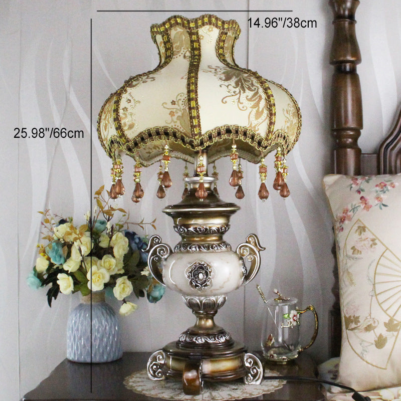 Vase Resin Fabric Bedroom Table Lamp