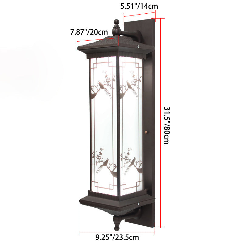 Rectangular Aluminum Glass Garden Outdoor Light
