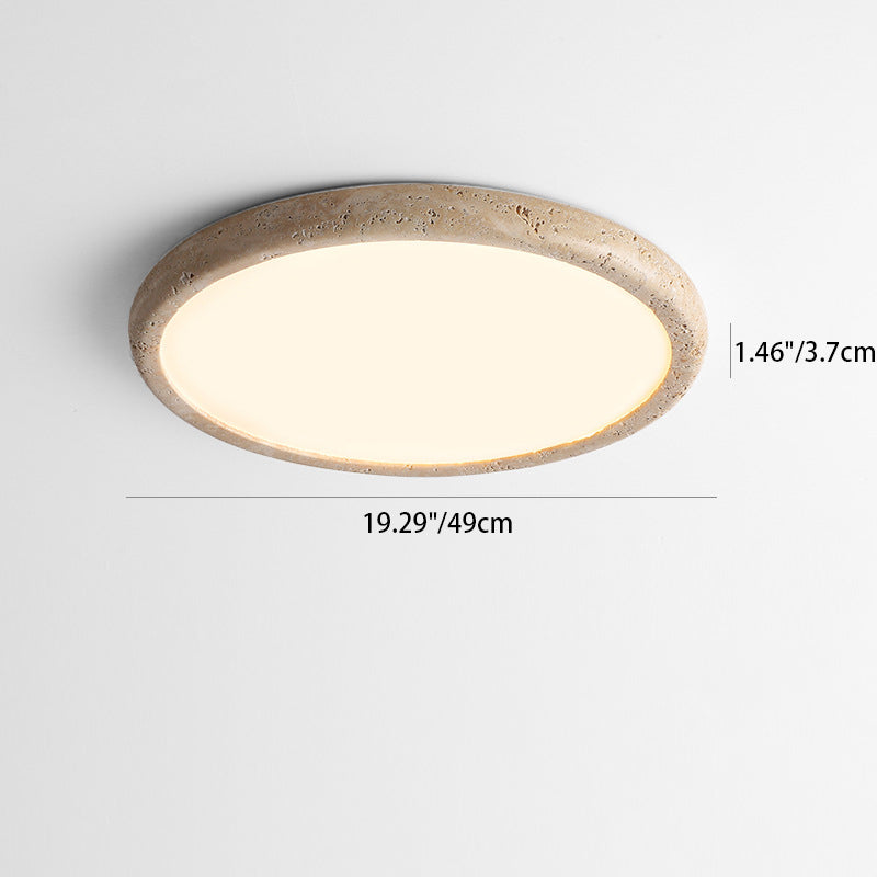 Round Yellow Travertine Acrylic Wall Lamp