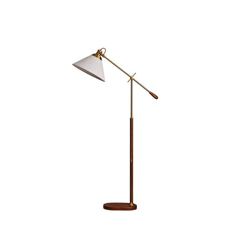 Traditional Vintage Fabric Cone Floor Lamp