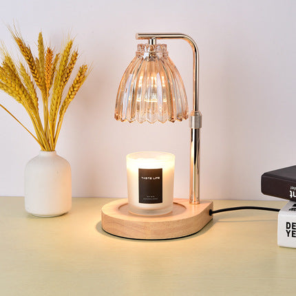 Flower Shaped Glass Iron Table Lamp