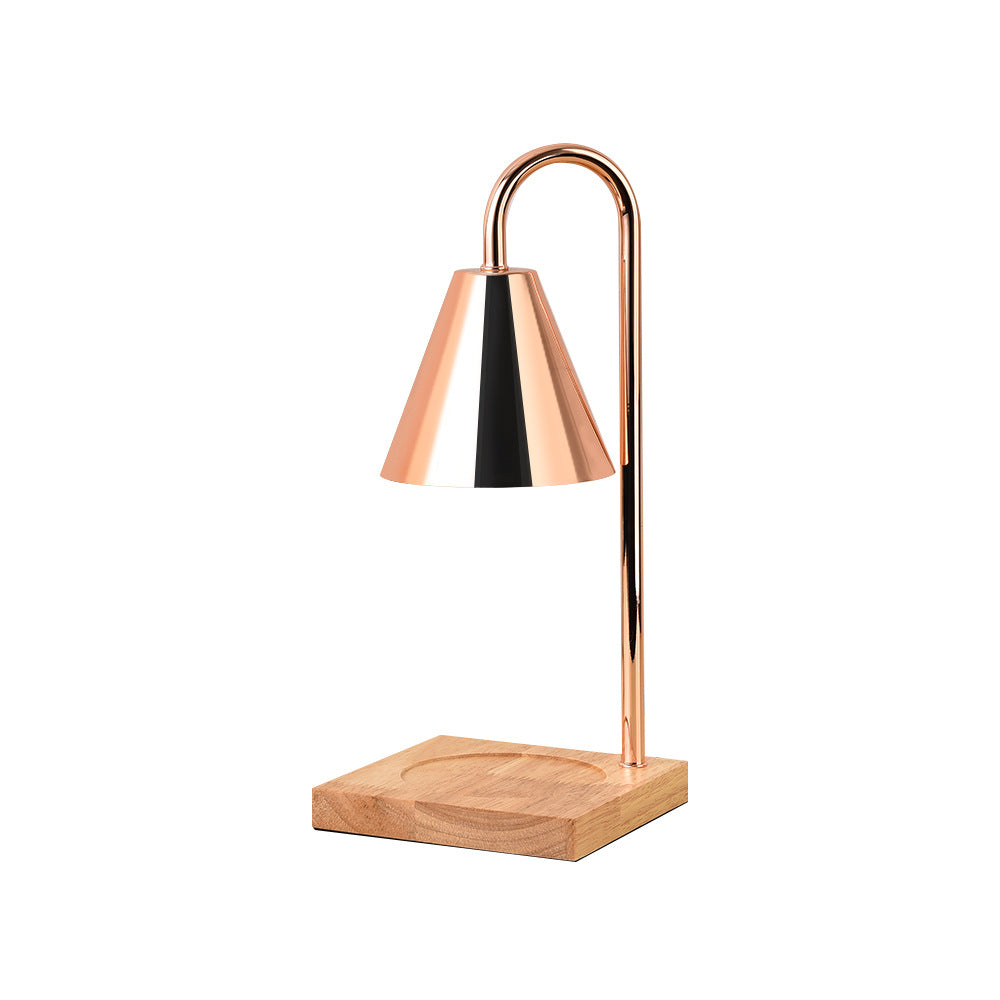 Conical Metal Wooden Melting Table Lamp