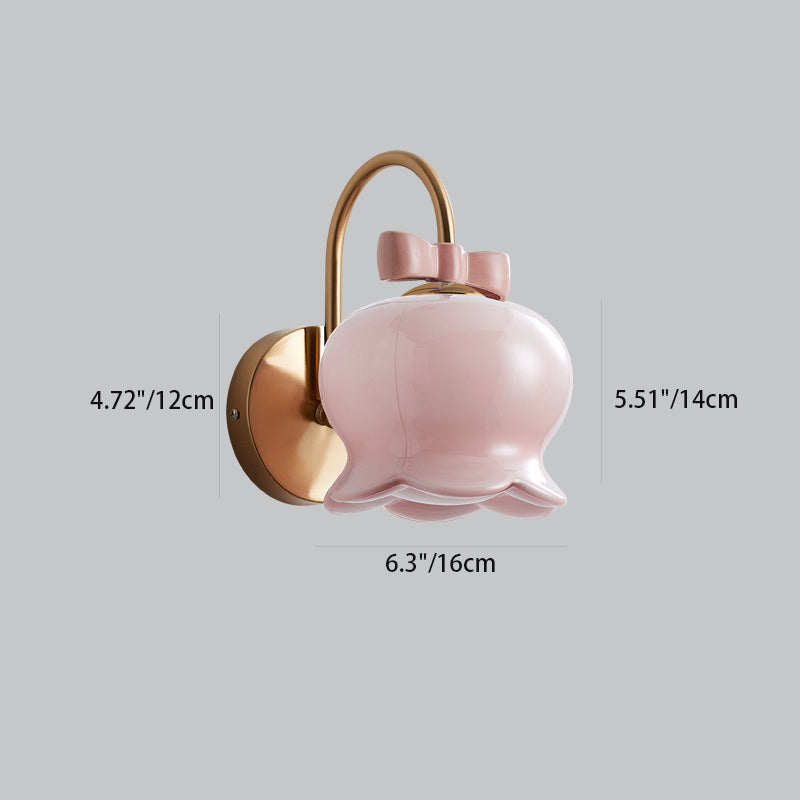 Cream Bell Orchid Flower Wall Lamp