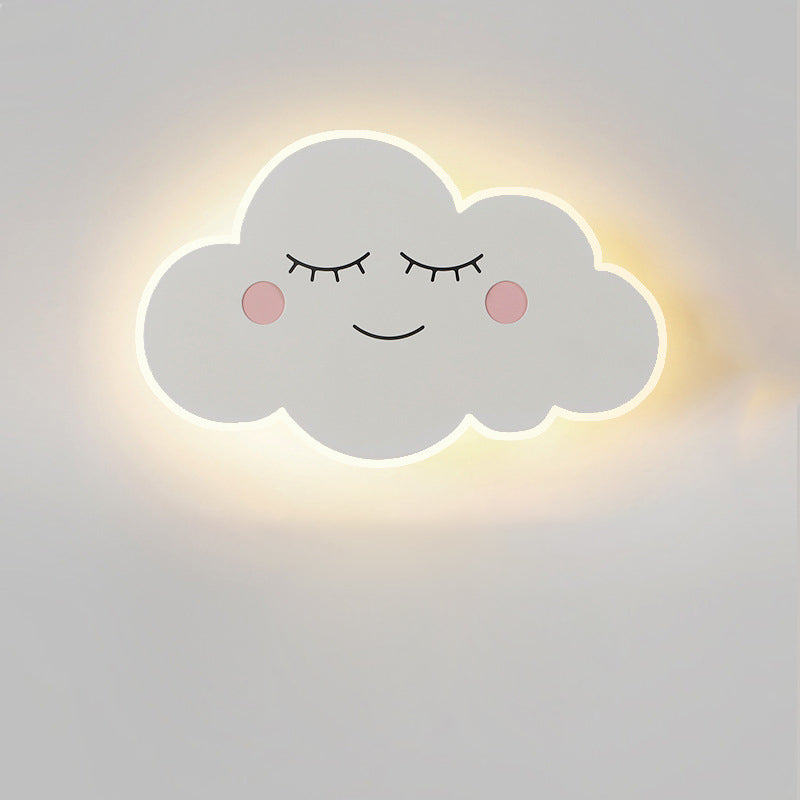 Cartoon Smiley Cloud Iron Wall Lamp