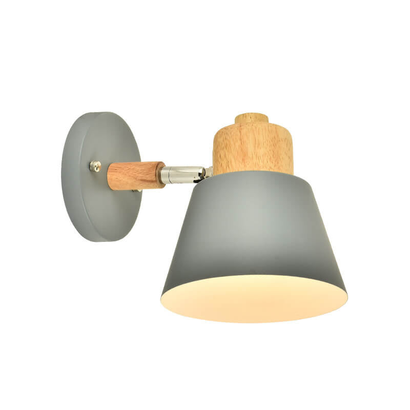 Macaron Dome Cone Wood Wall Lamp