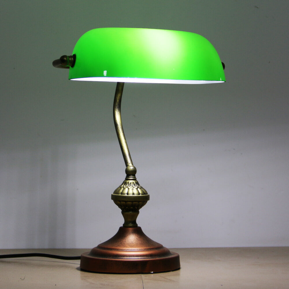 Bank Glass Hardware Table Lamp