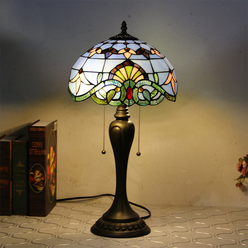 Baroque Stained Glass Dome Table Lamp