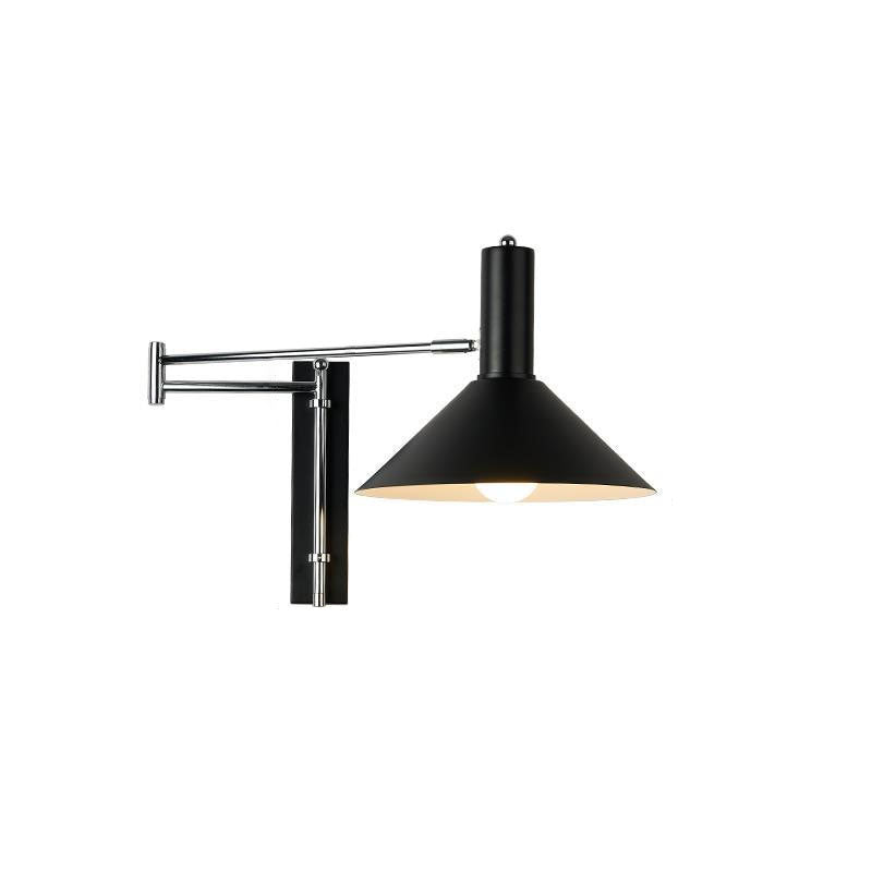 Round Tapered Iron Retractable Wall Lamp