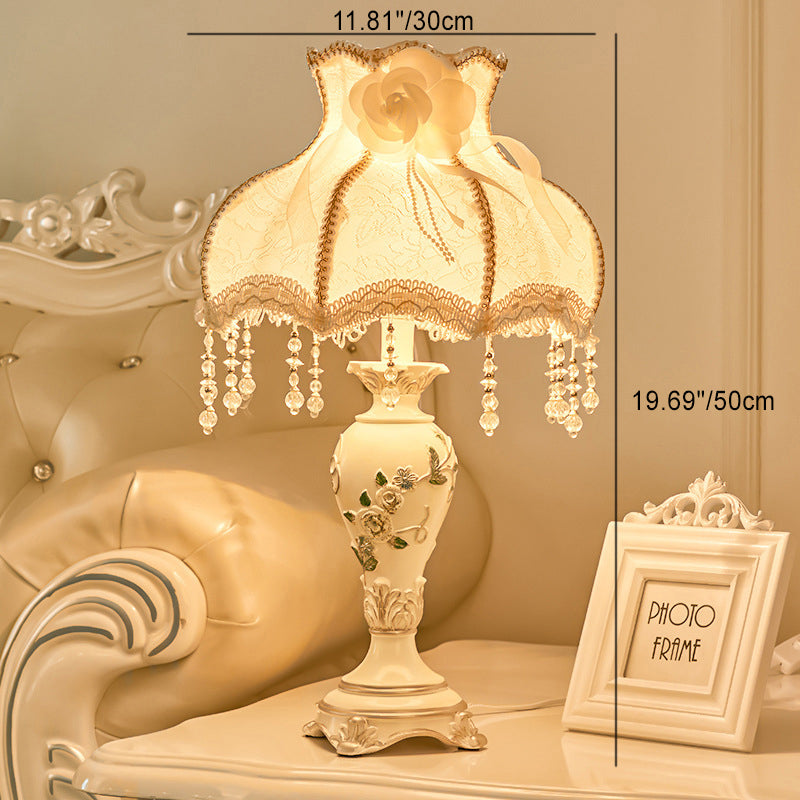 Vase Resin Fabric Bedroom Table Lamp