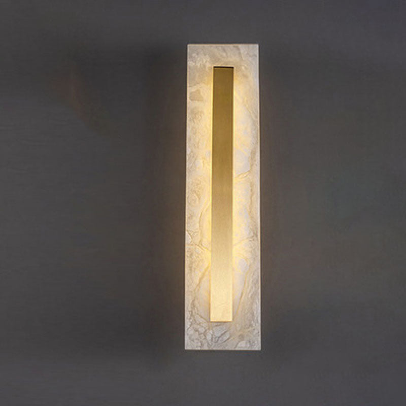 Brass Marble Oval Square Wall Lamp