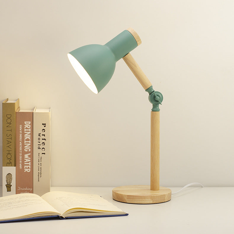 Solid Color Rotatable Wood Table Lamp