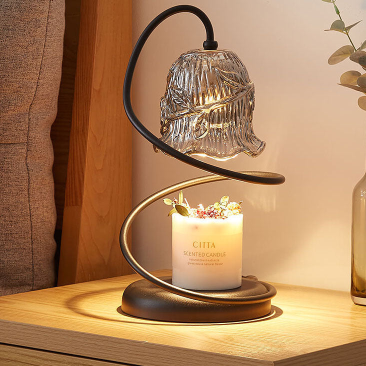 Glass Flower-Shaped Melting Wax Table Lamp