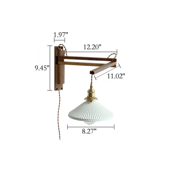 Homestay Telescopic Ceramic Folding Wall Lamp