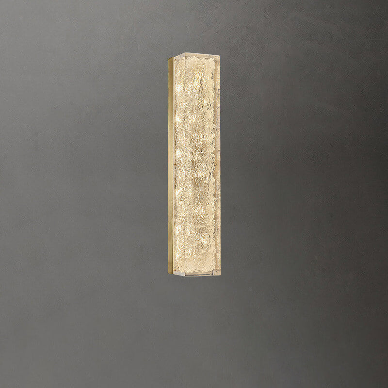 Brass Clear Resin Rectangular Wall Lamp