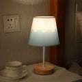 Fabric Cone Solid Wood Table Lamp