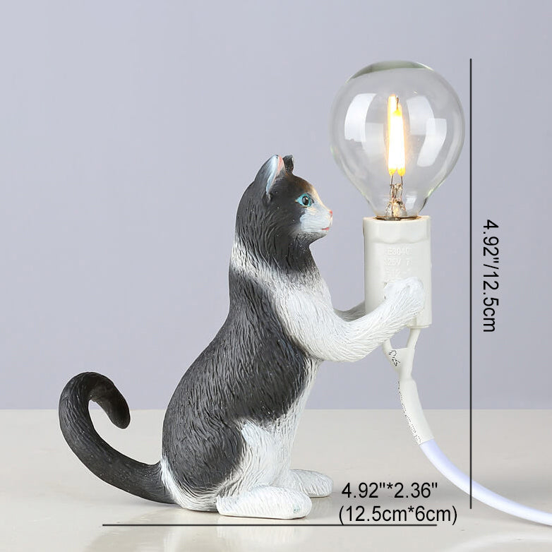 Resin Kitten Decor Mini Table Lamp