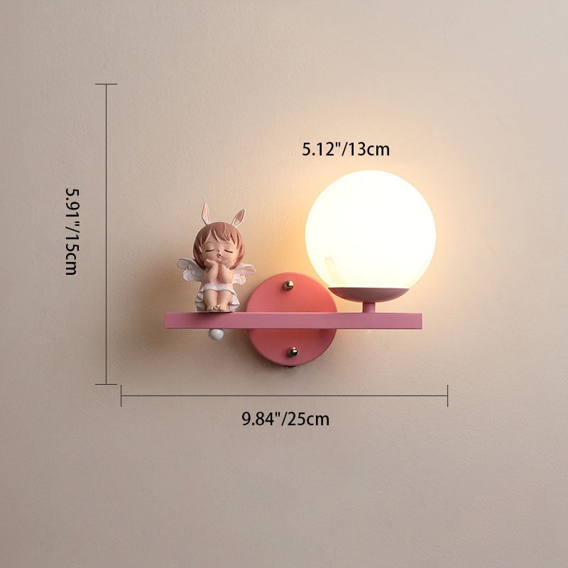 Kids Girls Unicorn Orb Wall Lamp