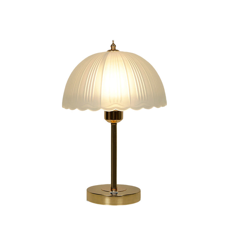 Iron Glass Dome Petal Table Lamp