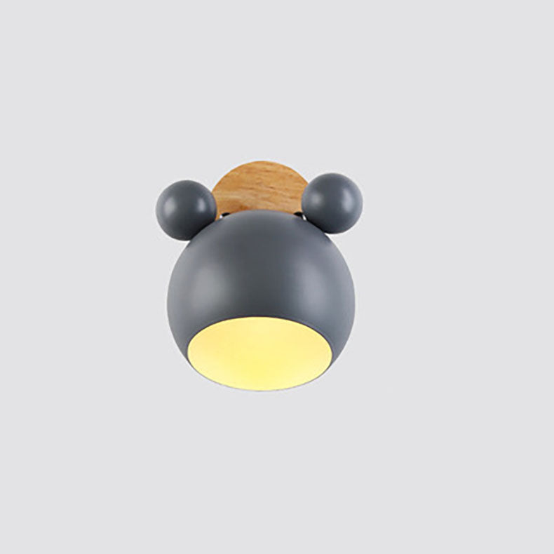 Cartoon Bear Dome Kids Wall Lamp