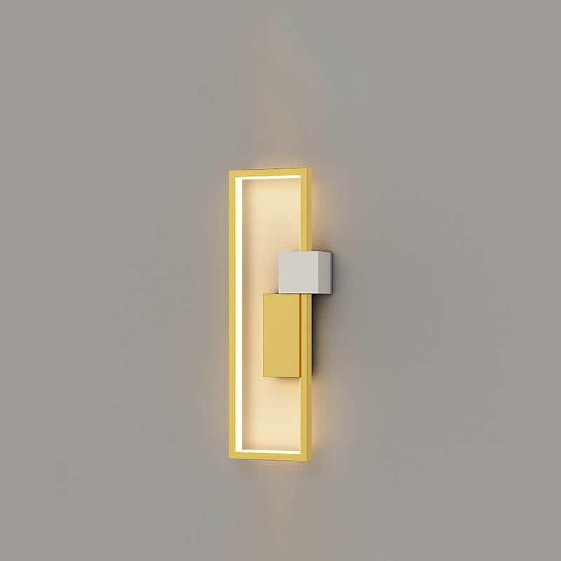 Square Frame Iron Silicone Wall Lamp