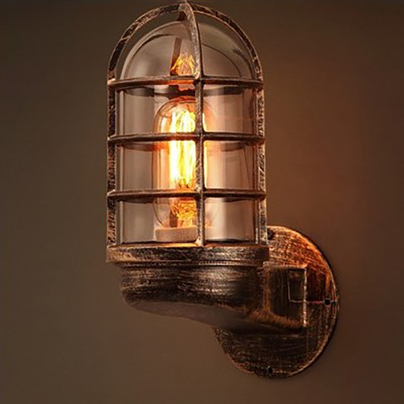 Aluminum Round Cage Entryway Wall Lamp