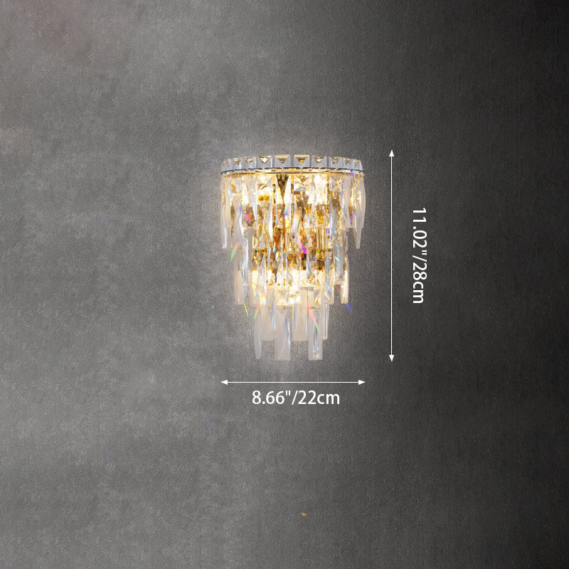 Crystal Tassel Half Living Wall Lamp