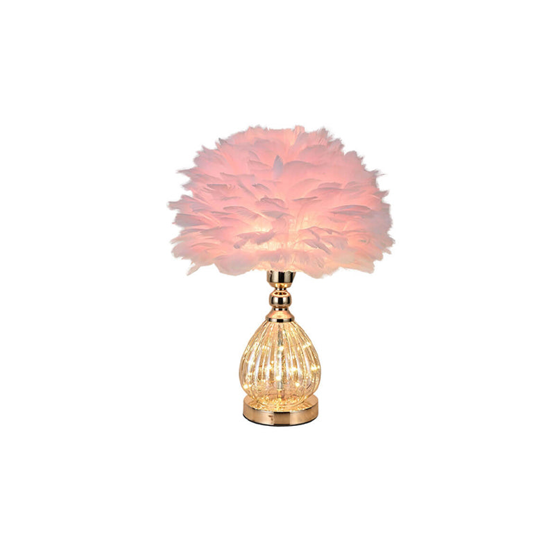 Wrought Iron Feather Vase Table Lamp