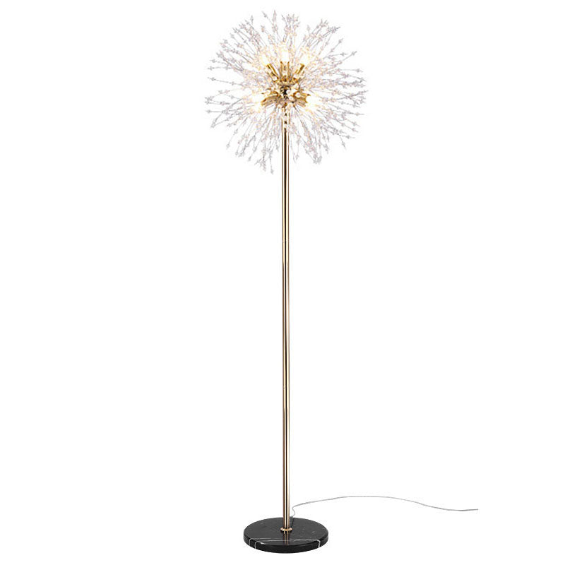 Dandelion Crystal Aluminum Marble 9-Light Floor Lamp