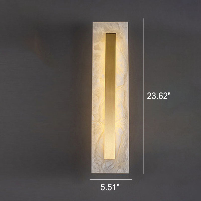 Brass Marble Oval Square Wall Lamp