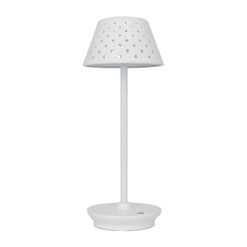 Perforated Wrought Iron Power-on Table Lamp