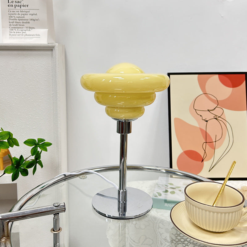 Metal Glass Ripple Gyro Table Lamp