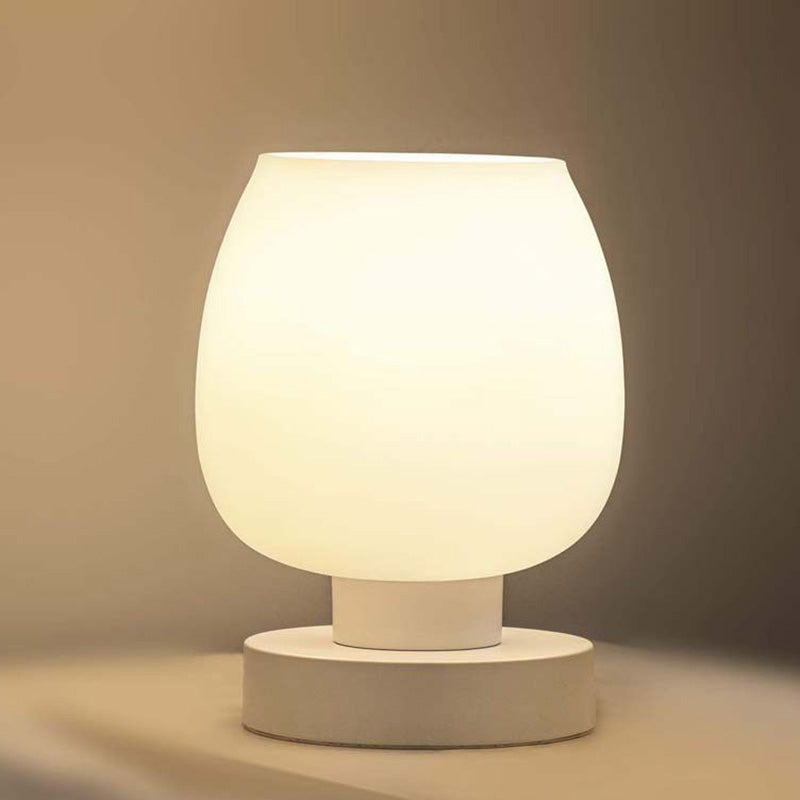 Flat Round Glass Iron Table Lamp