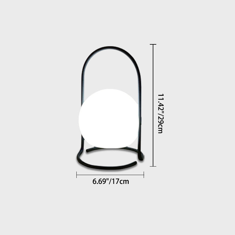 Metal PE Ball Egg Table Lamp