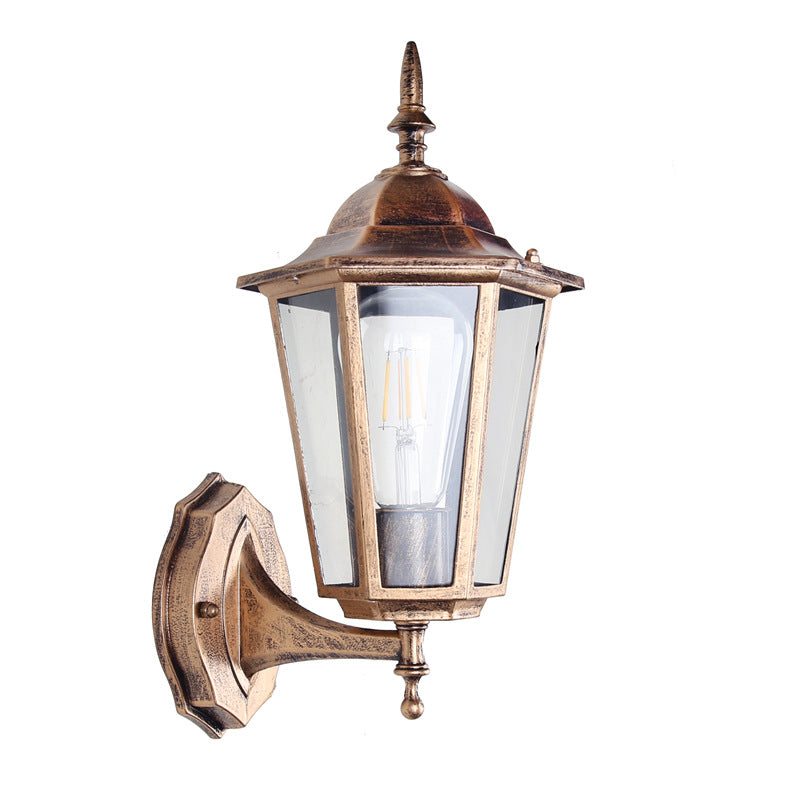 Hexagonal Aluminum Frame Frosted Outdoor Light