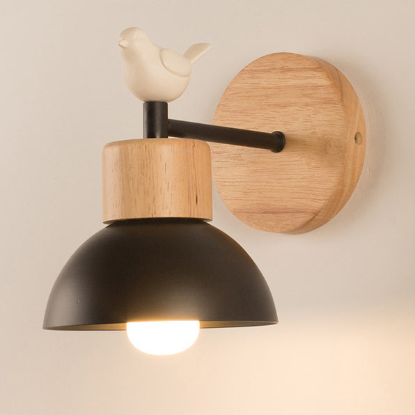 Round Half Circle Bird Wall Lamp