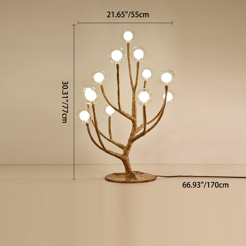 Twig Orb Resin Hardware 12-Light Table Lamp